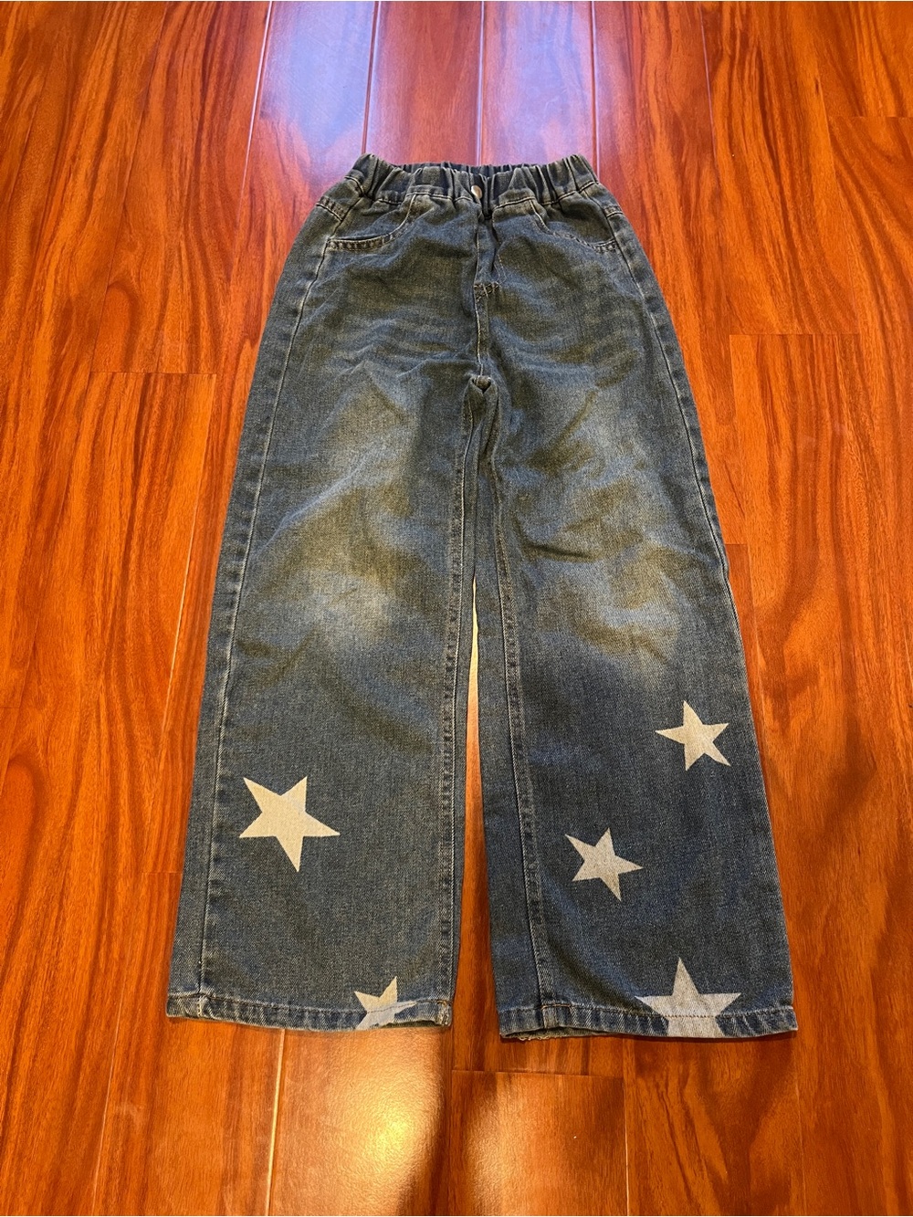 Y2K Style Star Graphic Wide Leg Jeans Kids - Size 10